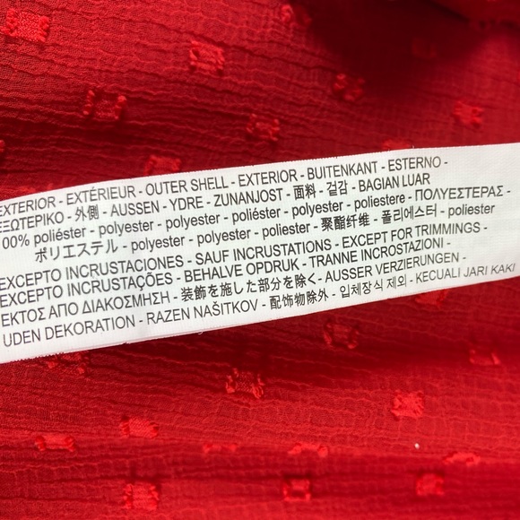 Zara Red Embellished High Collar Peplum Blouse - Picture 7 of 7